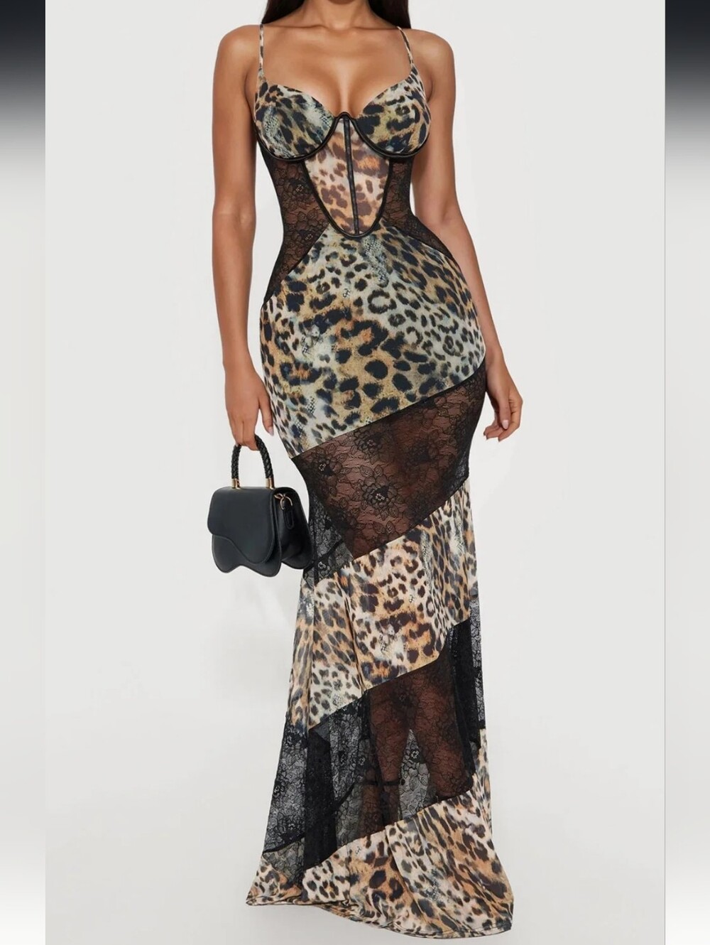 Lace Chiffon Maxi Dress